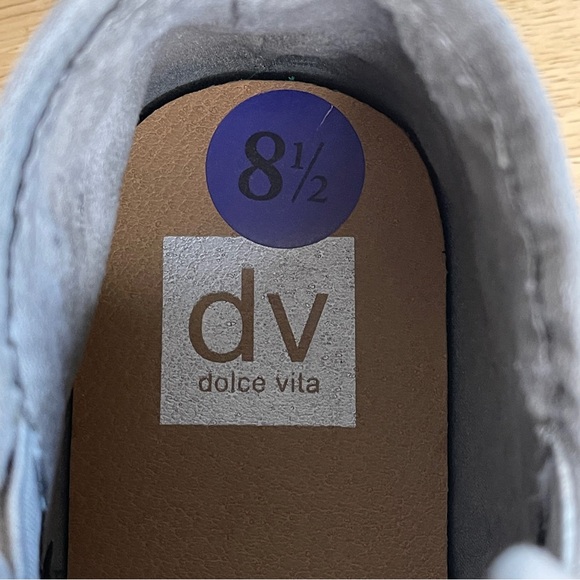 Dolce Vita Tate Gray Suede Platform Slip On Chunky Sneakers Size 8.5 - Picture 4 of 16